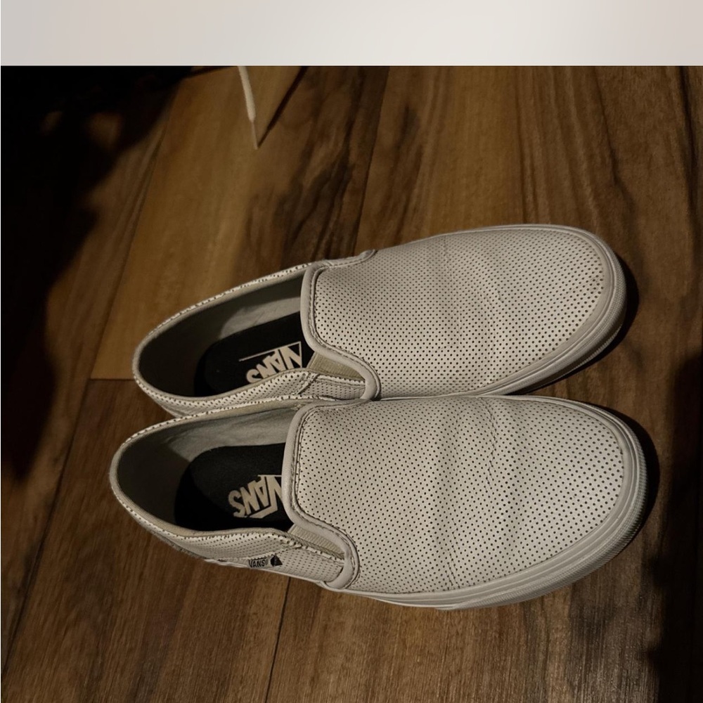 Vans Perforated White Slip-On Sneakers
